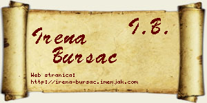Irena Bursać vizit kartica